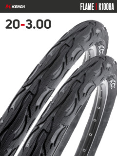 Комплект 2 шт. - Покрышка велосипедная KENDA FLAME K1008A 20x3,00 (68-406)