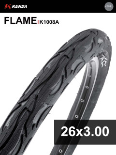 Покрышка велосипедная KENDA FLAME K1008A 26x3,00 (68-559), слик протектор