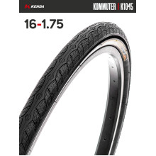 Покрышка велосипедная KENDA KOMMUTER K1045 16x1,75 (47-305) Покрышка велосипедная KENDA KOMMUTER K1045 16x1,75 (47-305)