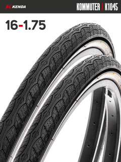 Комплект 2 шт. - Покрышка велосипедная KENDA KOMMUTER K1045 16x1,75 (47-305)