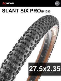 Покрышка велосипедная KENDA SLANT SIX PRO K1080 27,5x2,35 (60-584), грязевой протектор, коричн. боковина