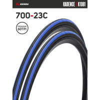 Комплект 2 шт. - Покрышка велосипедная KENDA KADENCE K1081 700x23С (23-622), 60TPI, черно-син. Комплект 2 шт. - Покрышка велосипедная KENDA KADENCE K1081 700x23С (23-622), 60TPI, черно-син.