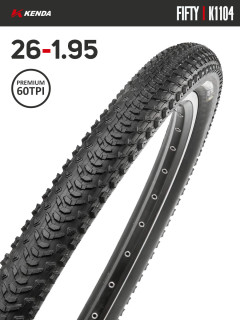 Покрышка велосипедная KENDA FIFTY K1104A 26x1,95 (50-559), 60TPI