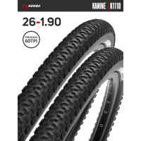 Комплект 2 шт. - Покрышка велосипедная KENDA KANINE K1110 26x1,90 (50-559), 60TPI, DTC (E+L3RPRO) Комплект 2 шт. - Покрышка велосипедная KENDA KANINE K1110 26x1,90 (50-559), 60TPI, DTC (E+L3RPRO)