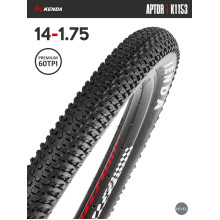 Покрышка велосипедная KENDA APTOR K1153 14x1,75 (44-254), 60TPI Покрышка велосипедная KENDA APTOR K1153 14x1,75 (44-254), 60TPI