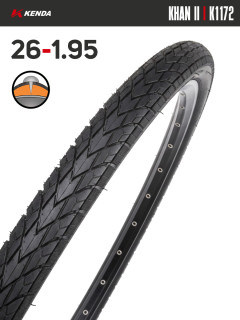 Покрышка велосипедная KENDA KHAN II K1172 26x1,95 (50-559), антипрокольная
