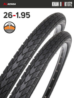 Комплект 2 шт. - Покрышка велосипедная KENDA KHAN II K1172 26x1,95 (50-559), антипрокольная