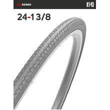 Покрышка велосипедная KENDA K143 24x1 3/8 (37-540), серая Покрышка велосипедная KENDA K143 24x1 3/8 (37-540), серая