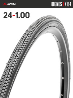 Покрышка велосипедная KENDA K184 24x1,00 (25-540), 60TPI, серо-черная