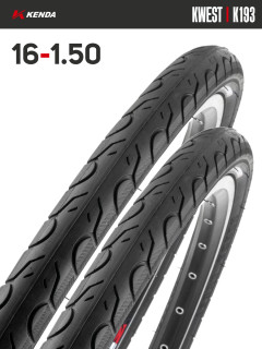 Комплект 2 шт. - Покрышка велосипедная KENDA KWEST K193 16x1,50 (40-305)