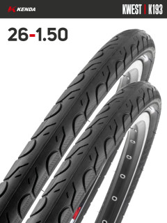 Комплект 2 шт. - Покрышка велосипедная KENDA KWEST K193 26x1,50 (40-559)