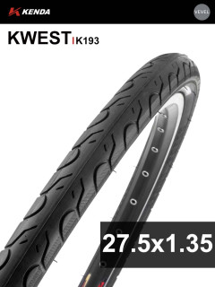 Покрышка велосипедная KENDA KWEST K193 27,5x1,35 (34-584), слик протектор
