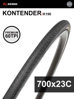 Покрышка велосипедная KENDA KONTENDER K196 700x23С (23-622), 60TPI, слик протектор