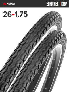 Комплект 2 шт. - Покрышка велосипедная KENDA EUROTREK K197 26x1,75 (47-559)