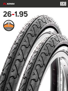 Комплект 2 шт. - Покрышка велосипедная KENDA K838 26x1,95 (50-559), антипрокольная