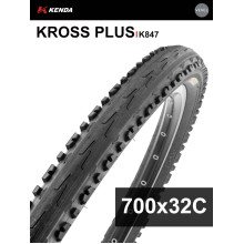 Покрышка велосипедная KENDA KROSS PLUS K847 700x32С (32-622), полуслик протектор Покрышка велосипедная KENDA KROSS PLUS K847 700x32С (32-622), полуслик протектор