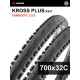 Комплект 2 шт. - Покрышка велосипедная KENDA KROSS PLUS K847 700x32С (32-622), полуслик протектор