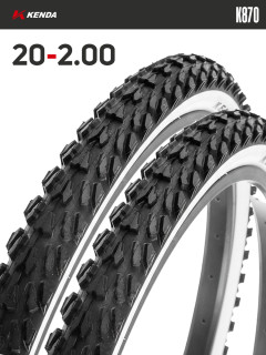 Комплект 2 шт. - Покрышка велосипедная KENDA K870 20x2,00 (54-406), черно-белая