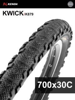 Покрышка велосипедная KENDA KWICK K879 700x30С (30-622), полуслик протектор