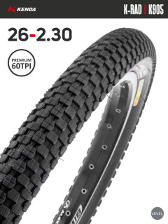 Покрышка велосипедная KENDA K-RAD K905 26x2,30 (58-559), 60TPI