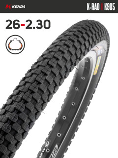 Покрышка велосипедная KENDA K-RAD K905 26x2,30 (58-559), с усиленной боковиной