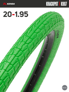 Покрышка велосипедная KENDA KRACKPOT K907 20x1,95 (50-406), зеленая