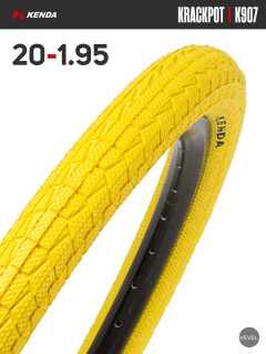Покрышка велосипедная KENDA KRACKPOT K907 20x1,95 (50-406), желтая