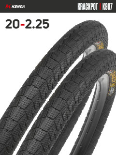 Комплект 2 шт. - Покрышка велосипедная KENDA KRACKPOT K907 20x2,25 (58-406)