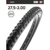 Покрышка велосипедная KENDA KARMA K917 27,5x2,00 (50-584), 60TPI Покрышка велосипедная KENDA KARMA K917 27,5x2,00 (50-584), 60TPI