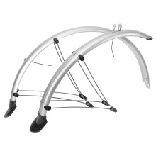 Крылья велосипедные MUD MAX FLEX, для 26", ширина 60мм, полноразмерные, серебристые