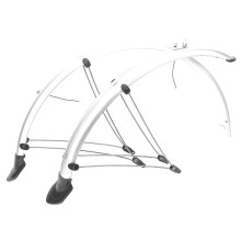 Крылья велосипедные MUD MAX FLEX, для 28", ширина 60мм, полноразмерные, серебристые Крылья велосипедные MUD MAX FLEX, для 28", ширина 60мм, полноразмерные, серебристые
