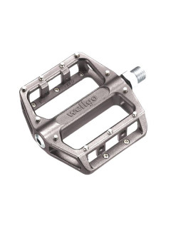 Педали алюм. BMX/Downhill B087 широк. ось Cr-Mo герм. промподшипники смен.шипы 450г черные WELLGO