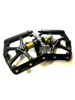 Педали алюминиевые H200 широкие ось Cr-Mo+CARBON , черные HORST