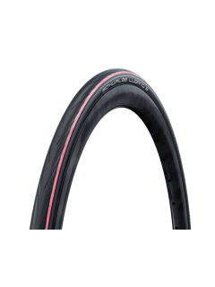 Покрышка велосипедная SCHWALBE LUGANO II 700x25C (25-622), 50EPI, слик протектор, антипрокол., черно-красная