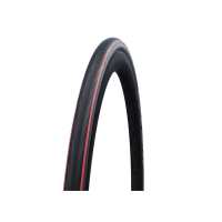 Покрышка велосипедная SCHWALBE LUGANO II 700x25C (25-622), 50EPI, слик протектор, антипрокол., черно-красная