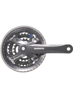 Система SHIMANO ACERA M361, 3х8 передач, 48-38-28T, шатуны 175 мм, с защитой.