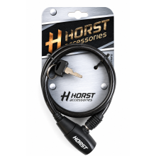 Замок велоcипедный HORST тросовый, 12х650мм, автоматический, розовый 