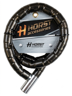 Замок велосипедный HORST тросовый, 22х1500мм, автоматический, черный