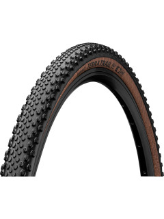 Покрышка велосипедная CONTINENTAL TERRA TRAIL 28x1,50 (40-622), полуслик протектор, складная, черно-коричн.