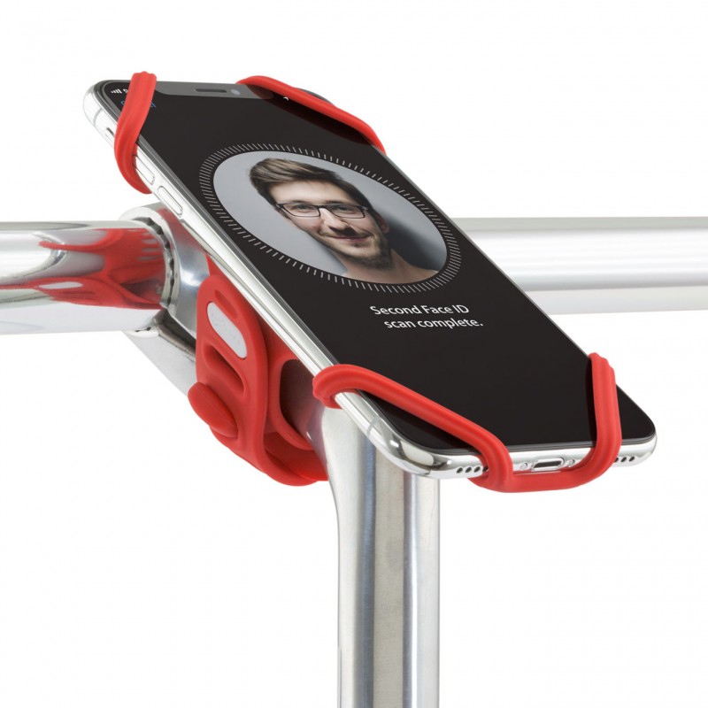 Держатель для смартфона BONE BIKE TIE PRO 2, крепление на вынос, красный
