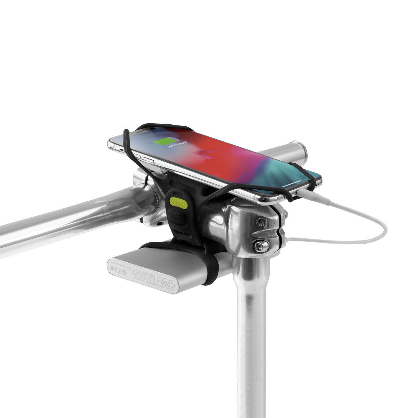 Держатель для смартфона BONE0 BIKE TIE 4, с держателем аккум. POWER STRAP7, крепление на вынос