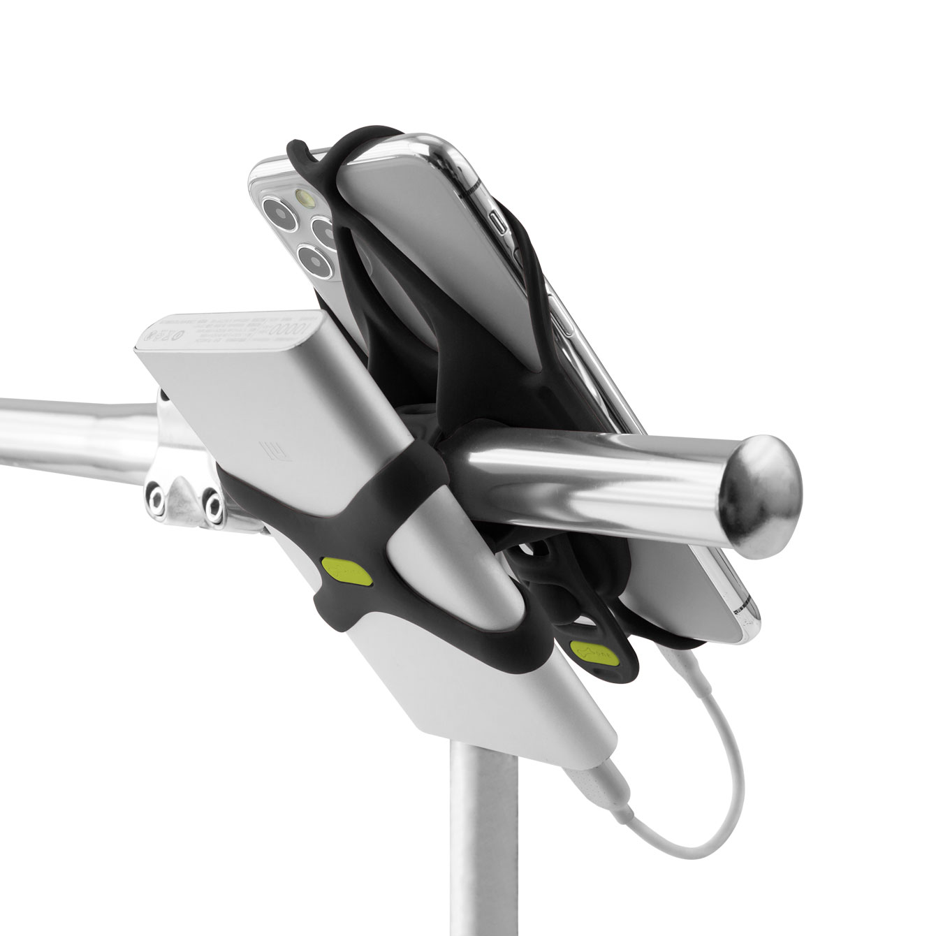 Держатель для смартфона BONE BIKE TIE 4, с держателем аккум. POWER STRAP7, крепление на руль