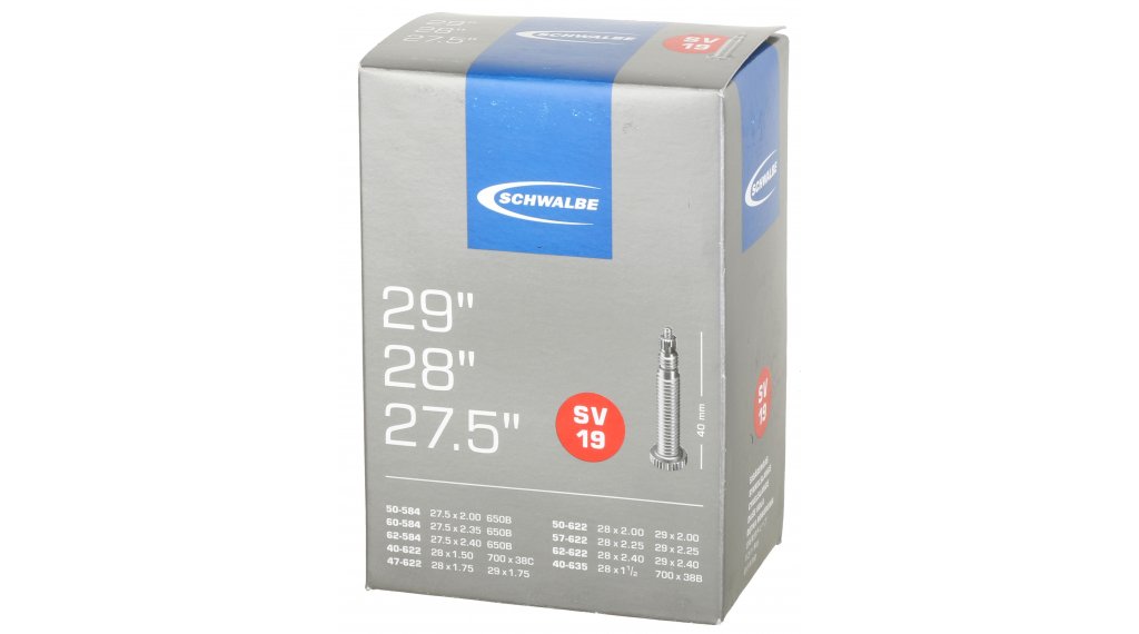 Камера велосипедная SCHWALBE SV19 27,5"-29", спорт. ниппель 40мм, без. инд. упак.
