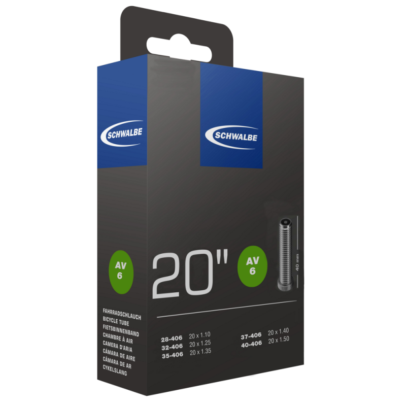 Камера велосипедная SCHWALBE AV6 20", автониппель 40мм