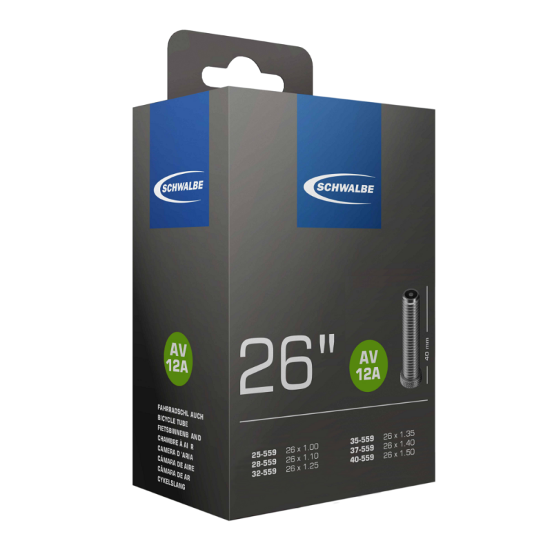 Камера велосипедная SCHWALBE AV12A 26", автониппель 40 мм