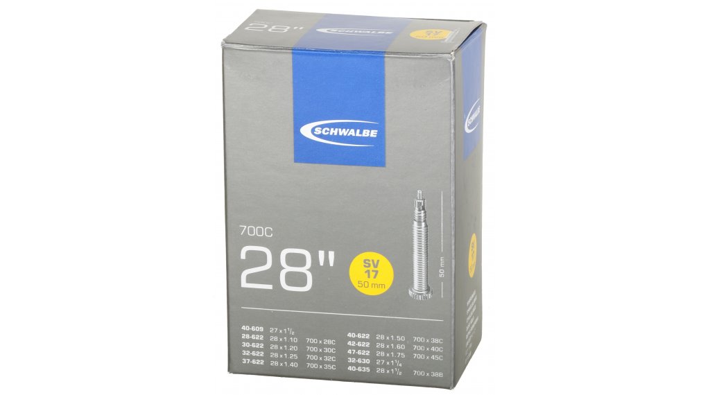 Камера велосипедная SCHWALBE SV17 28", спорт. ниппель 50мм