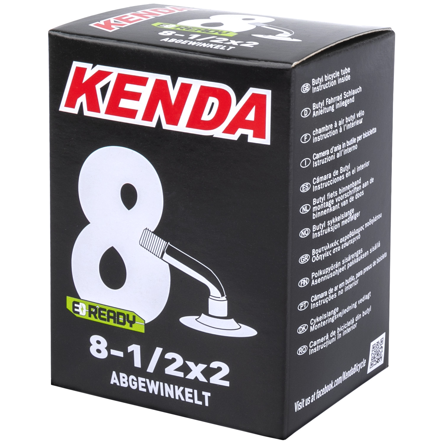 Камера велосипедная KENDA 8,5"х2, изогнут. автониппель 