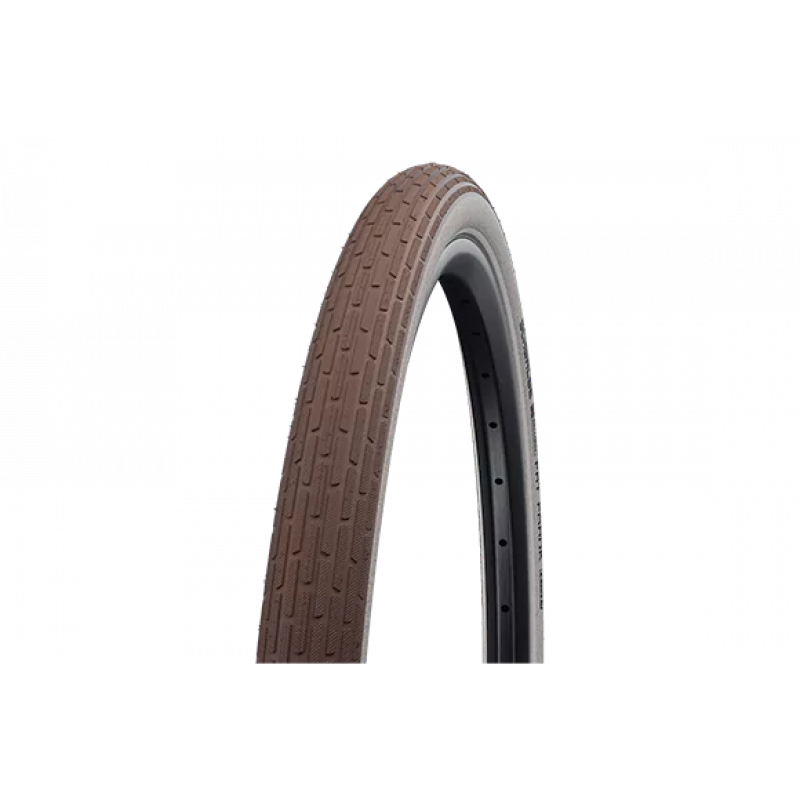 Покрышка велосипедная SCHWALBE FAT FRANK 28x2,00 (50-622), 50EPI, светоотр.полоса, городской протектор, антипрокол., коричнево-белая