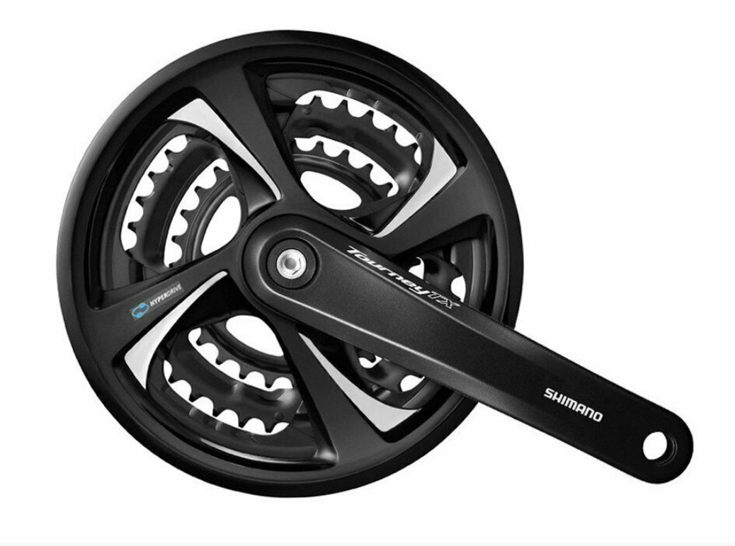 Система SHIMANO TOURNEY, 3х7/8 передач, 42/32/22Т, шатуны 170мм, с защитой