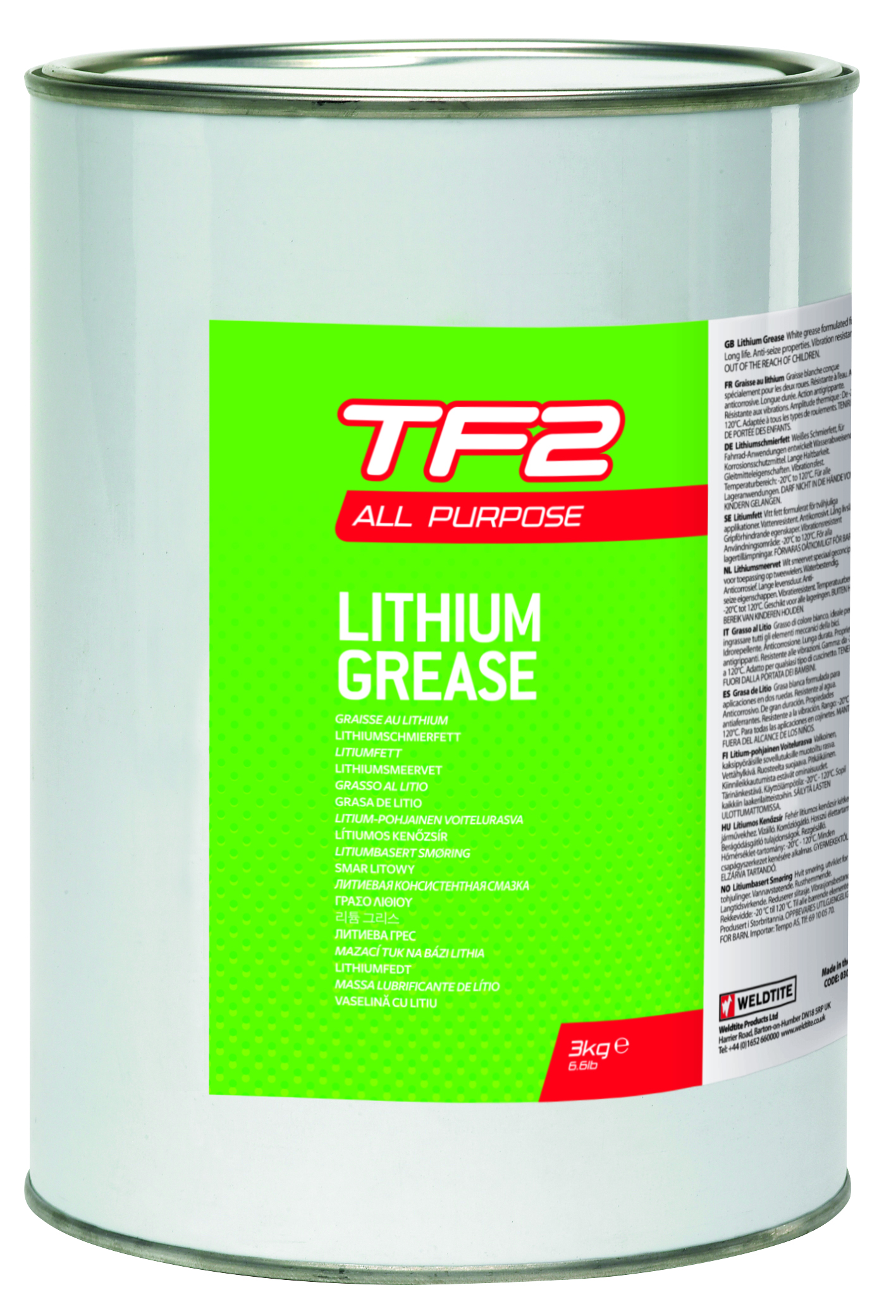 Смазка для подшипников WELDTITE LITHIUM GREASE, 3кг.